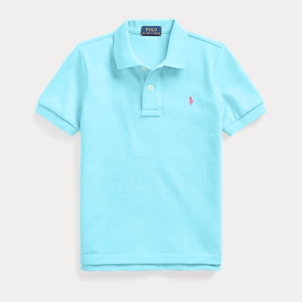 Ralph Lauren The Iconic Mesh Polo Shirt Turquoise Blue